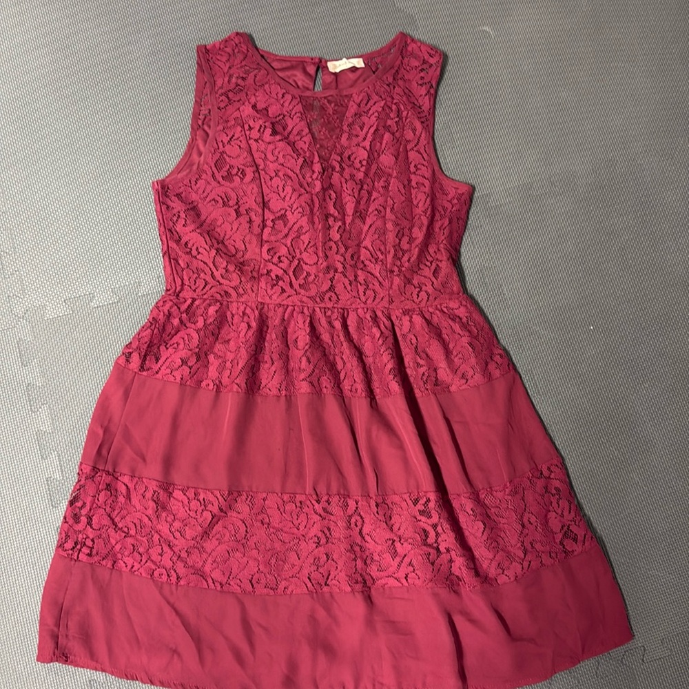 Alrard State Lg Maroon/Wine  lace dress